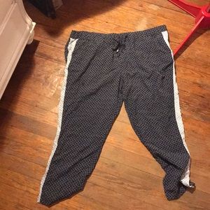 Black and white drawstring pants